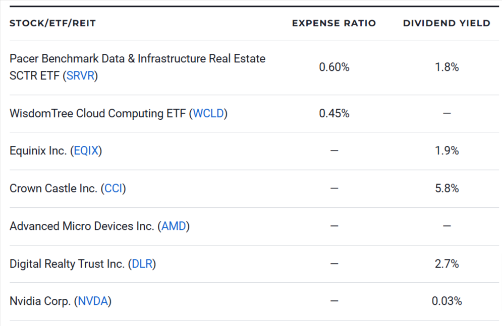 7 Best Data Center Stocks, REITs and ETFs